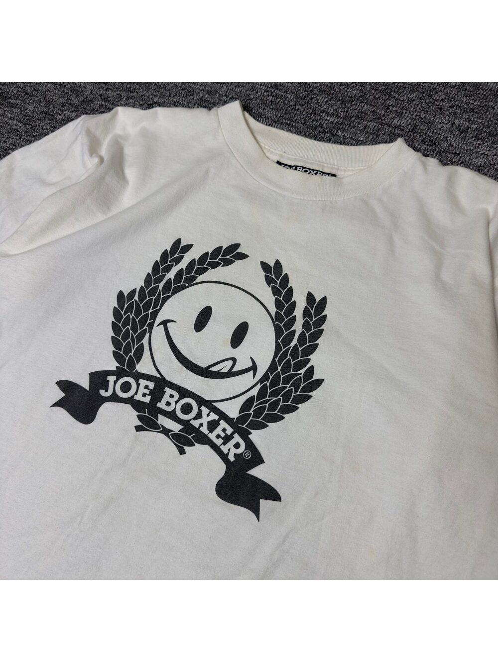 Vintage Joe Boxer Girlfriend Smiley Face Tee White OS